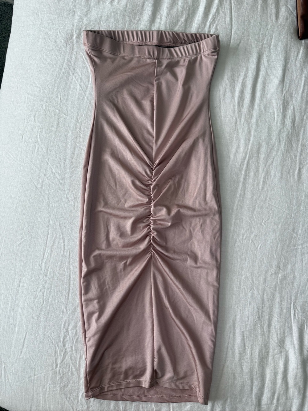 Ruched Bodycon Midi Tube Dress - Dusty Rose
